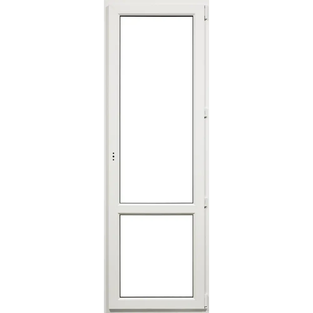 Пластиковое балконная дверь ПВХ Deceuninck одностворчатое 2150-2180x670 мм (ВхШ) однокамерный стеклопакет правая белый STLM-2034115