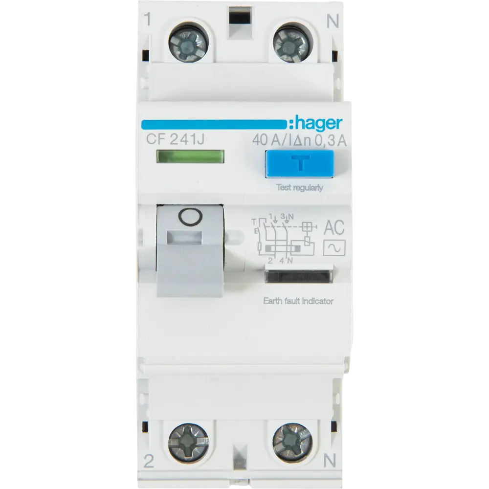 УЗО Hager CF241J 2P N 40 A 300 мА 6 кА AC STLM-2015588 - Вид №1