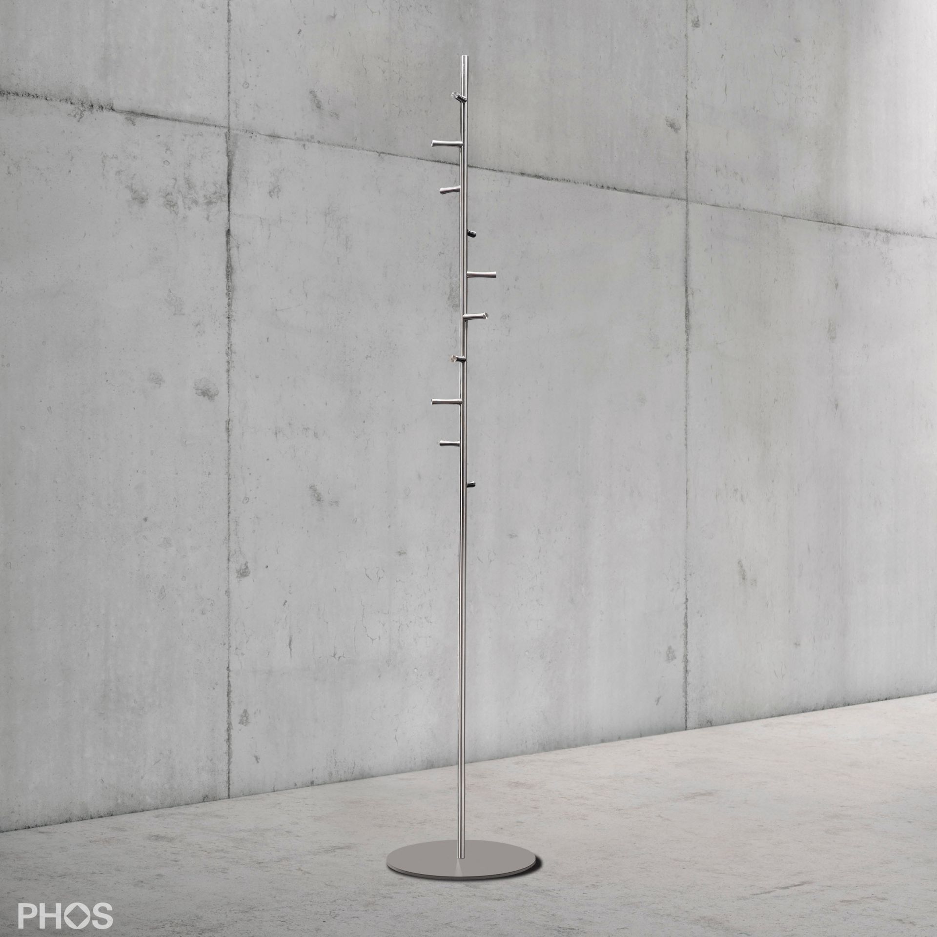 GSTH10F Вешалка для одежды с 10 струящимися крючками, основание: серое. PHOS  - Вид №2