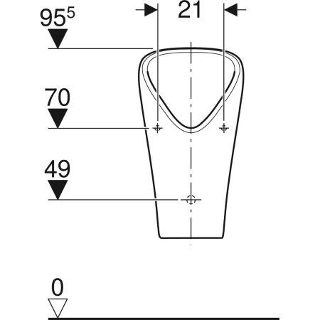 501.657.00.8 Geberit Urinal Narva, wasserlos, Abgang nach hinten oder unten Geberit  - Вид №3