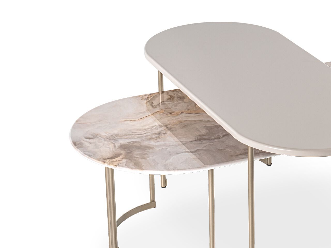 Металлический и деревянный овальный журнальный столик NDESIGN румяна ARCH-00093225 - Вид №1