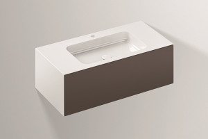 5156813000 Умывальник с тумбой, wp.folio3, белая, proshield, лакированная, шелковисто-матовый блеск, затененная земля Alape серия FO (Folio)