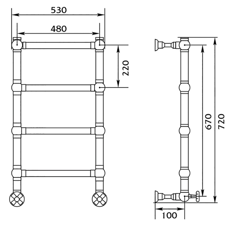 Полотенцесушитель MIGLIORE Colosseum ML.CLS-HY.400.CR 48 x 72 см - хром  - Вид №1