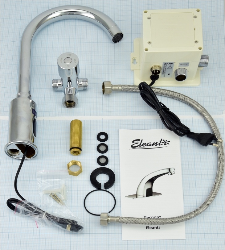 0402.482 Сенсорный латунный смеситель для мойки с высоким изливом Eleanti Puff  - Вид №4