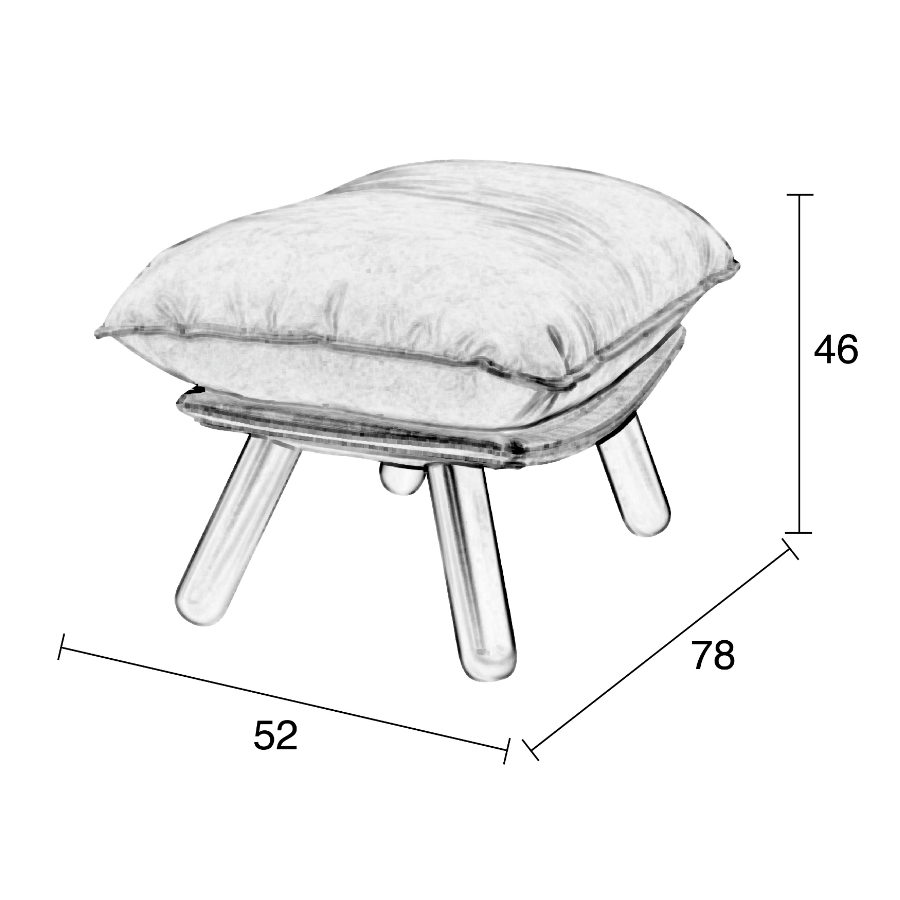 Подставка для ног Lazy Sack, светло-серая Zuiver 3300030 - Вид №9