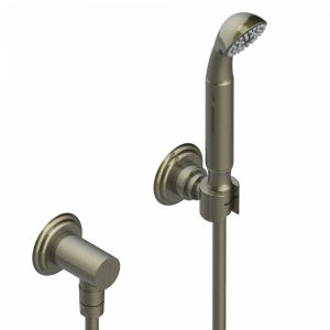 U4F-52 Душ ручной стильный встраиваемый в стену, шланг, стационарный кронштейн и колено для душа Thg-paris Duomo с хрусталём Бронза