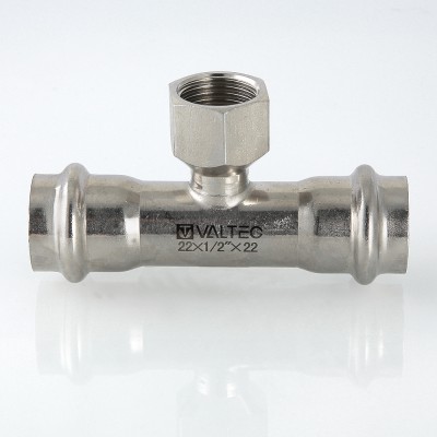 VTi.932.I.150415 Фитинг из нержавеющей стали – пресс-тройник с внутренней резьбой Valtec 15 мм х 1/2"  - Вид №8