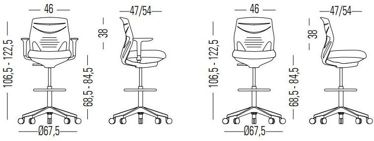 ACTIU Стул офисный вращающийся с 5 спицами на колесиках Efit sun-id-1506516 - Вид №8