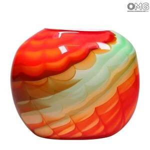 4546 ORIGINALMURANOGLASS Ваза Большое Яблоко - дутое стекло - муранское стекло OMG 13 см