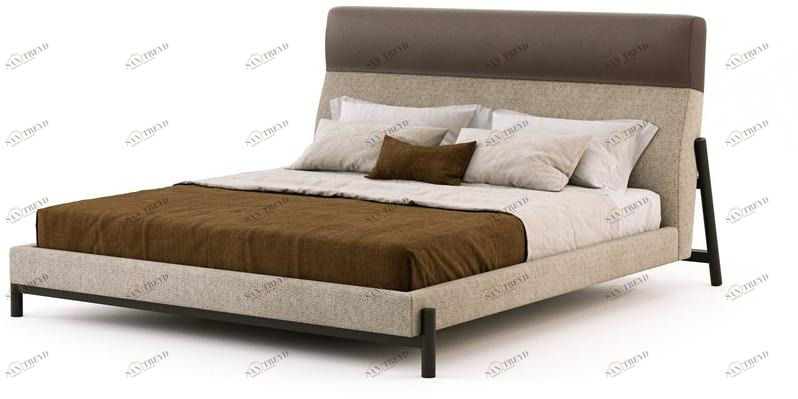 Domkapa Двуспальная кровать из ткани с мягким изголовьем sun-id-1364028