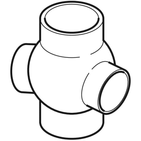 368.385.16.1 Крестовина шаровая Geberit PE 88,5°, соединения 135° смещенные Geberit  - Вид №1