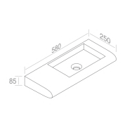L020T0RPV1.101 Подвесная раковина прямоугольная A. e T. Italia CURVET Белый матовый AeT ITALIA - Вид №3