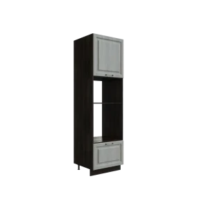 91995192 Напольный шкаф МС Ницца 1 дверь и ящиком под технику 60x213x57.40 см фасад серый МДФ каркас серый дуб ЛДСП Сурская Мебел STLM-1384480