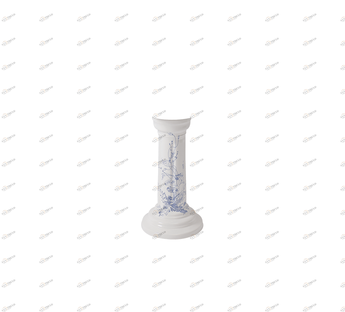 Gentry Home Таз большой белый Victorian Blue pattern GH102396