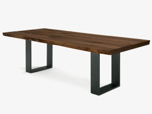 Прямоугольный стол из массива дерева с железной основой