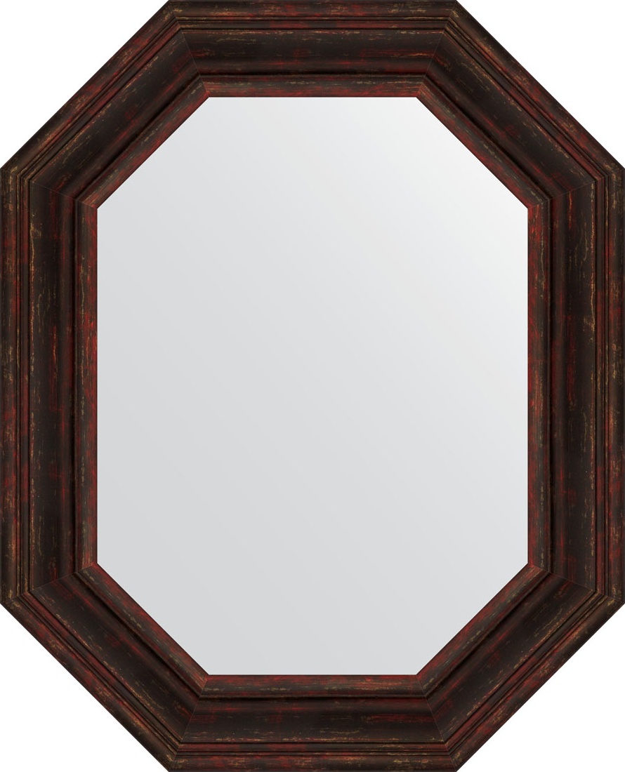 BY 7218 Зеркало в багетной раме - темный прованс 99 mm EVOFORM Octagon