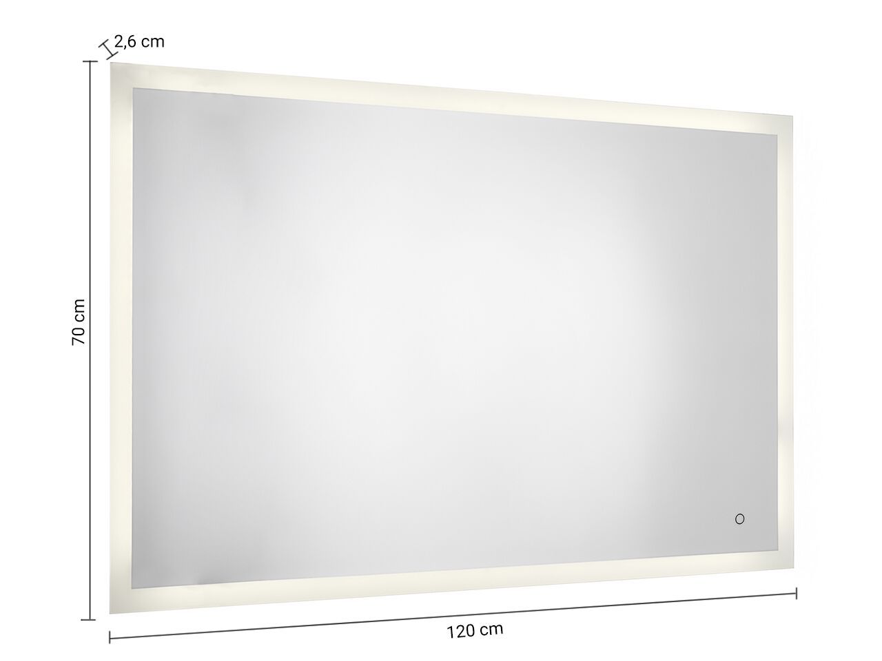 Прямоугольное зеркало для ванной комнаты со встроенным освещением GEDY PIERRE ARCH-00052611 - Вид №7
