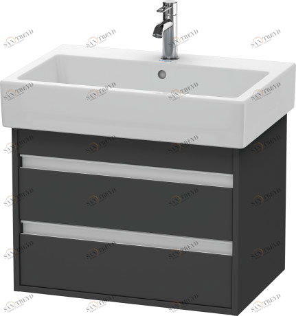 KT662404949 Ketho Тумбочка подвесная Графит матовый, декор Duravit