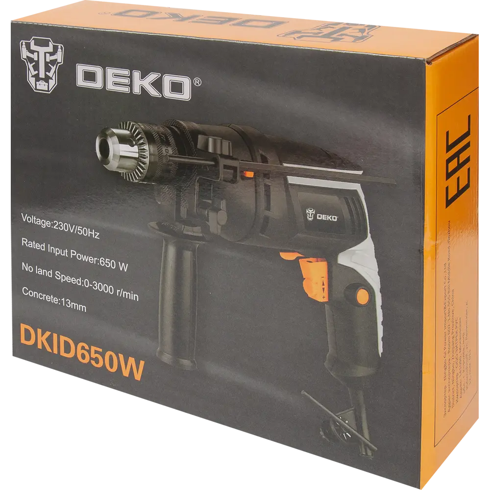 Дрель сетевая ударная Deko DKID650W, 650 Вт STLM-2006329 - Вид №6