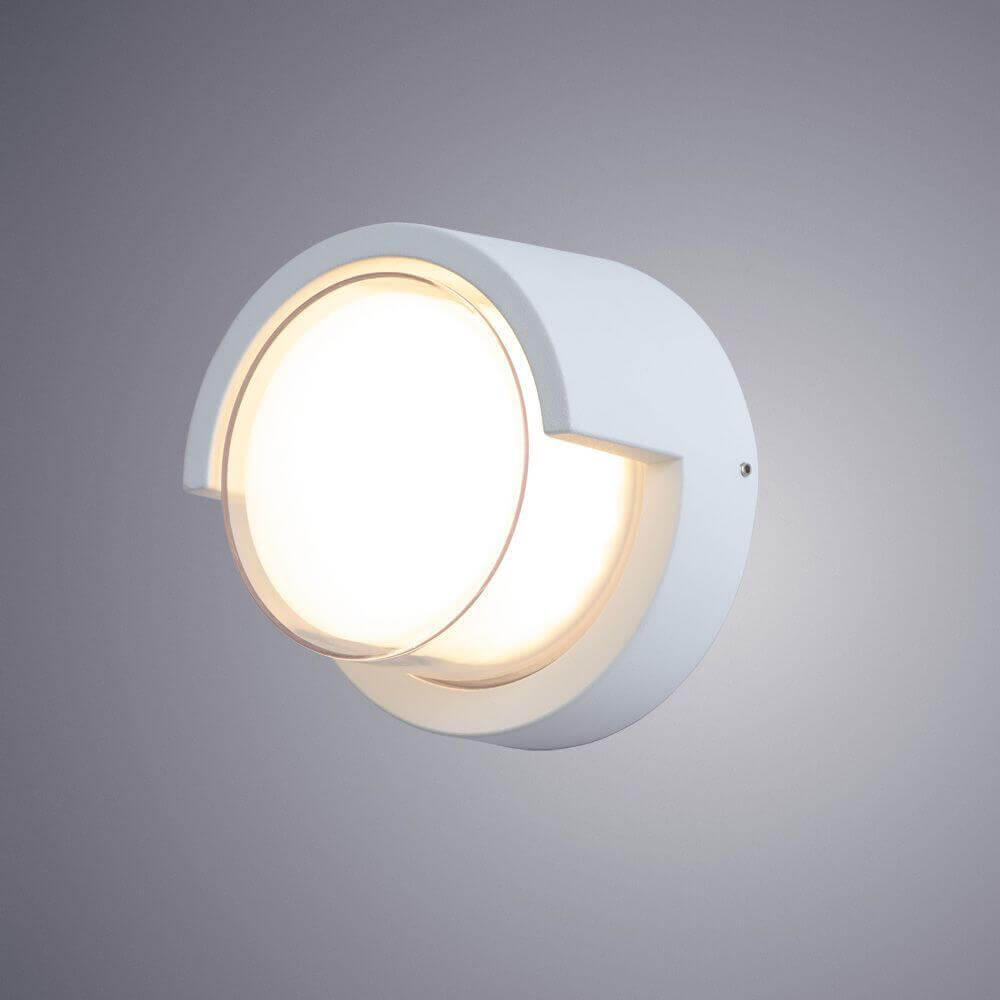 Уличный настенный светодиодный светильник круглый белый Arte Lamp A8159AL-1WH ARTE LAMP 8159 00-3898058 Белый  - Вид №2