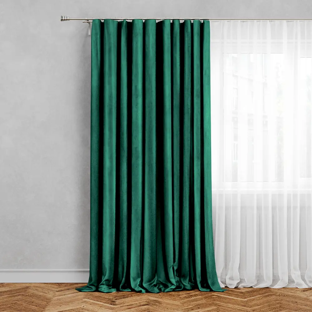 INSPIRE Штора Tony Exotic с волнообразным дизайном 200x280 см изумруд 84757164 STLM-0054658