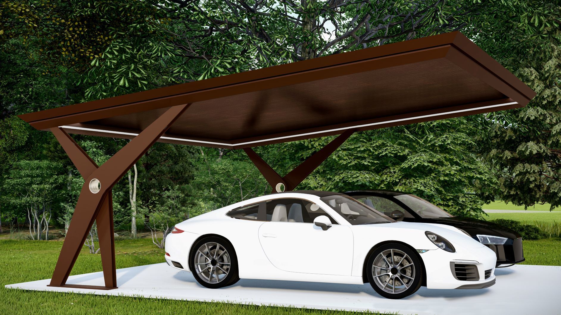 Навесы для автомобилей навес с покрытием из ПВХ с защитой от царапин L'Officina by Adami TS ARCH-00081496 - Вид №4