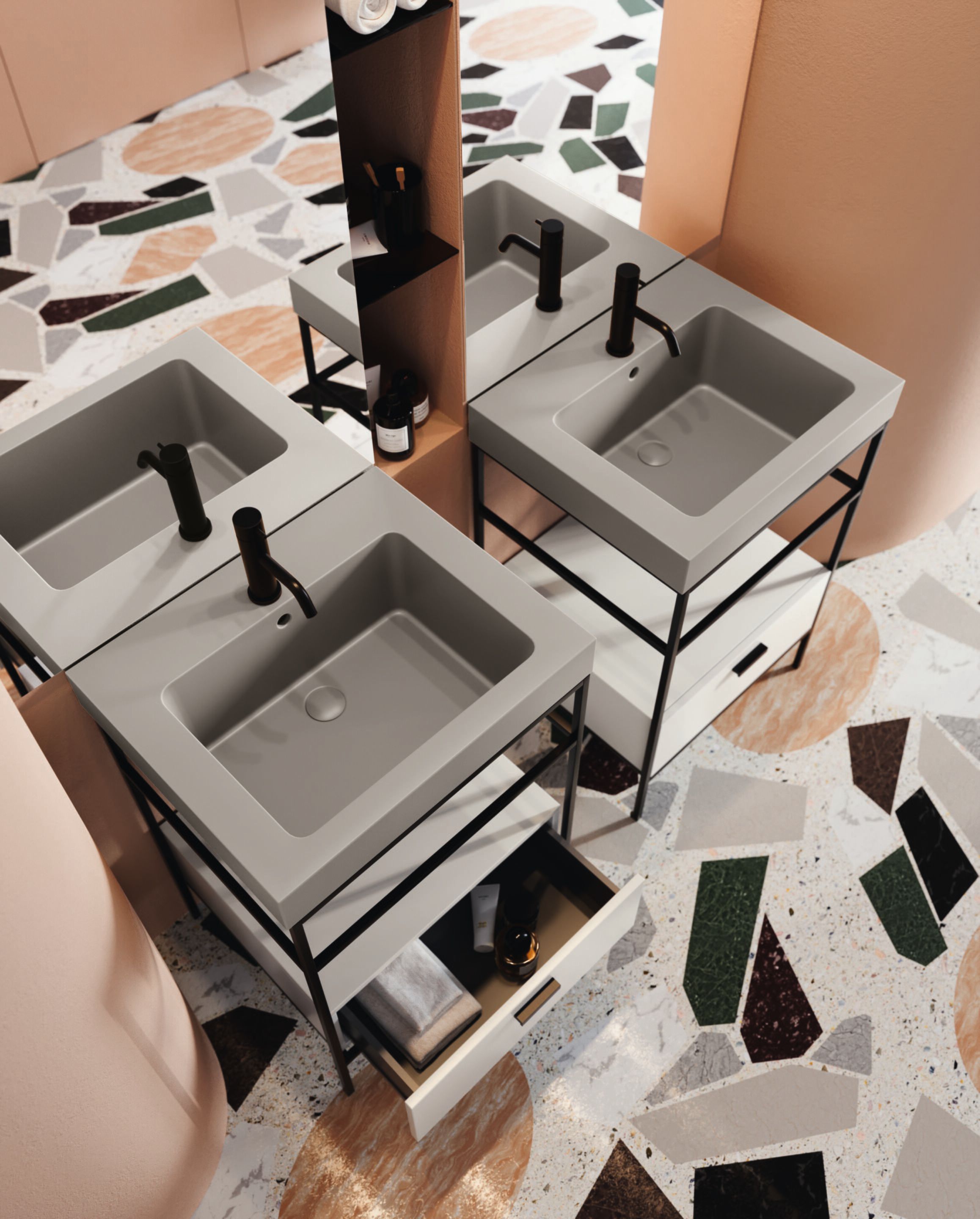 Меламиновая напольная раковина с ящиками COLAVENE Alaqua ARCH-00144857 - Вид №1