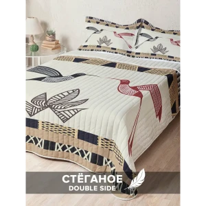 90152262 Стеганое покрывало 230x240 см на кровать с двумя наволочками 50x70 см Культовые колибри STLM-1453966