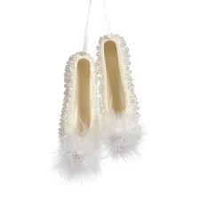 TR 23139 Балетные туфельки, перья, белый 11.5 см (цена за пару) GOODWILL Santreyd 