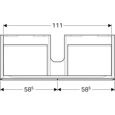 500.517.01.1 Шкафчик для раковины Geberit Xeno² шириной от 120см, с двумя выдвижными ящиками Geberit  - Вид №7