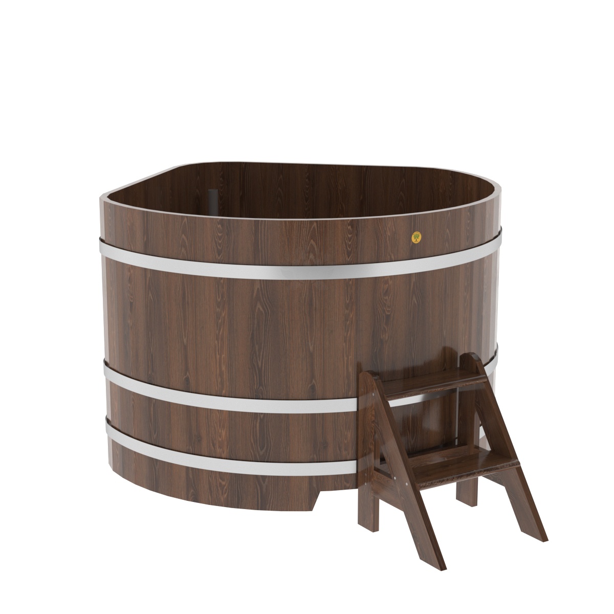 1362 Купель угловая из дуба 1,37х1,37х1,0 морёная Alyarus 