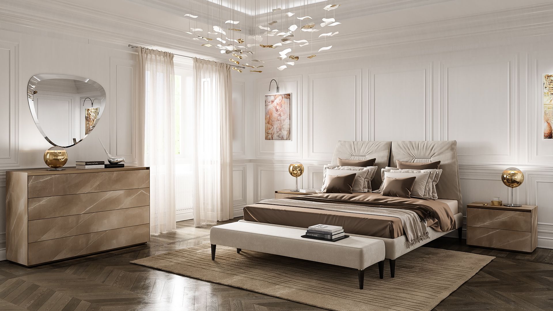 Кожаная кровать с высоким изголовьем REFLEX ARCH-00072228 - Вид №1