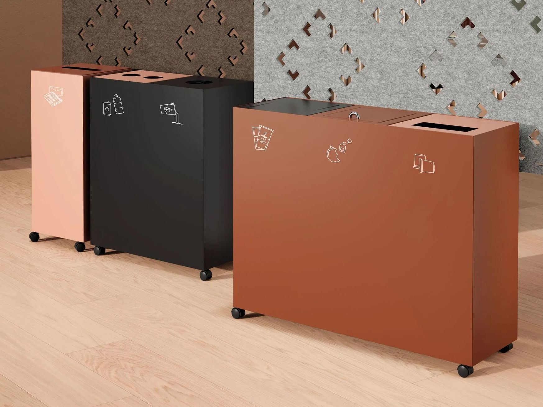 Steel waste paper bin for waste sorting Manade Pick'up ARCH-00142339