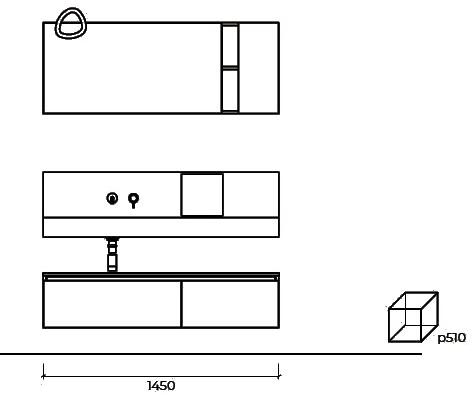 Cerasa Подвесная тумба под умывальник из искусственной древесины с ящиками Segno sun-id-1438634 - Вид №4