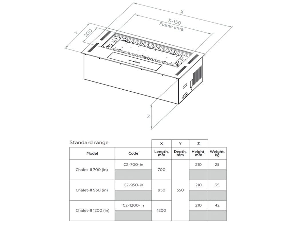 Автоматическая горелка для камина на биоэтаноле BRITISH FIRES Chalet-II ARCH-00121672 - Вид №5