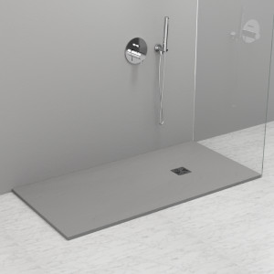 704259 Душевой поддон из минерального литья СЕРЫЙ МАТОВЫЙ в комплекте с сифоном, Kerasan DOCCIA Италия