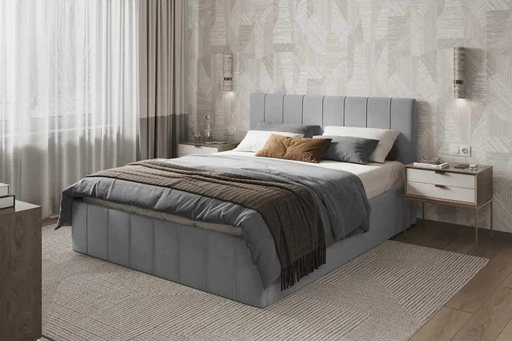 91812265 Кровать Costa Веста с подъемным механизмом 130x101x213 см велюр цвет сиреневый STLM-1086143