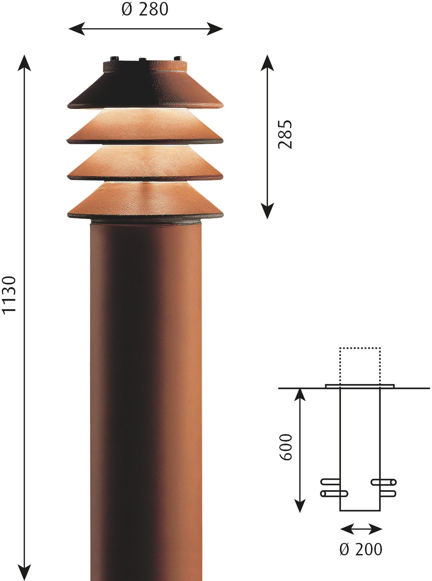 Louis Poulsen Светодиодный столбик из стали Corten ™ sun-id-1448600 - Вид №9