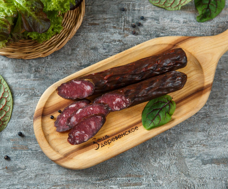 7380 Колбаса можжевеловая говяжья с/к Вкусляндия 