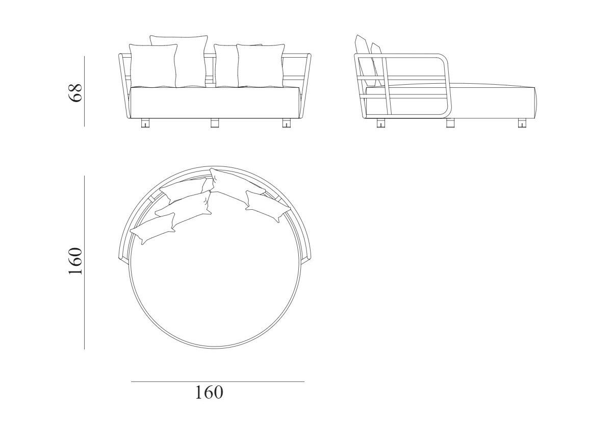 Круглая Садовая кровать из камыша и ткани Exteta джунгли ARCH-00125399 - Вид №9