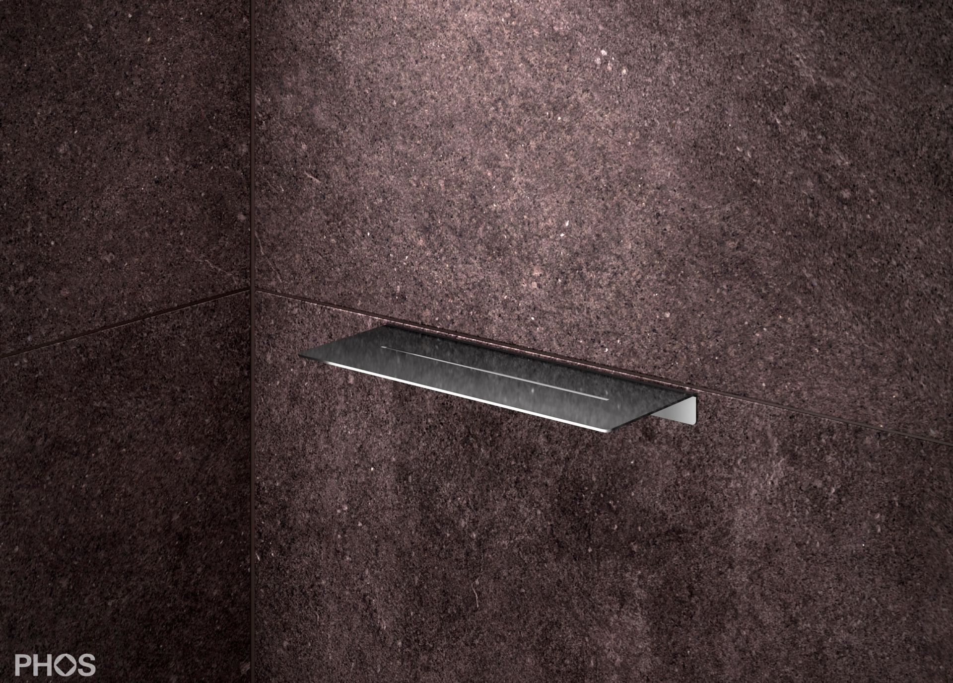 DA300PL Полка для душа с резьбой, длина 30 x глубина 12 см, полированная PHOS  - Вид №2