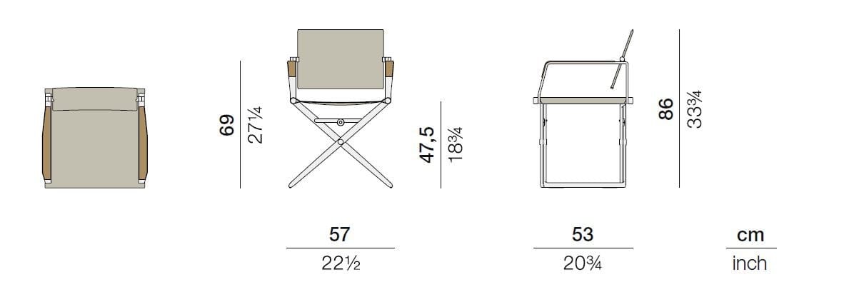 Стул для садового директора из алюминия с порошковым покрытием и тканью DEDON SEAX ARCH-00040045 - Вид №5