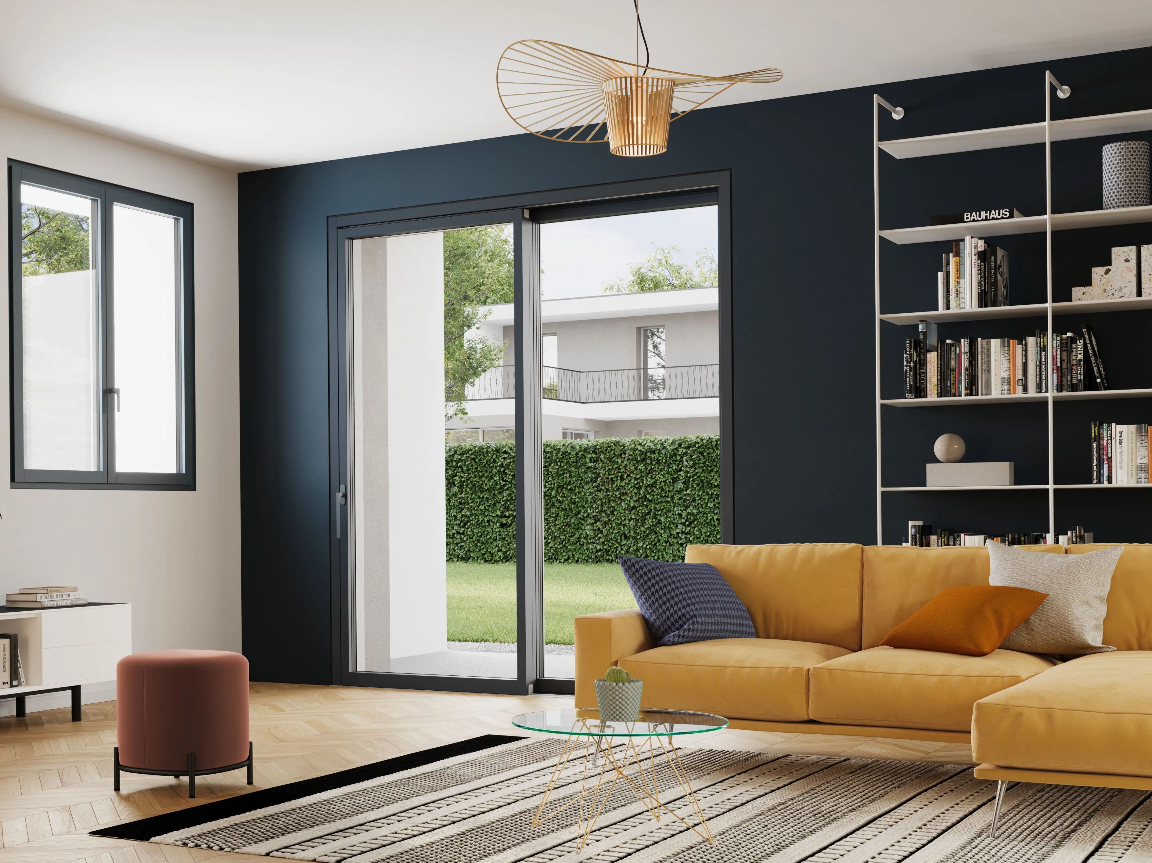 Минимальное деревянное окно Impronta X-TRIM ARCH-00038399