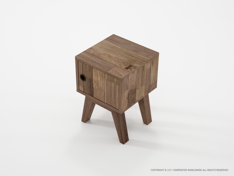 626_1334 Боковая - прикроватная тумбочка с дверцей Karpenter NEW BROOKLYN  - Вид №1