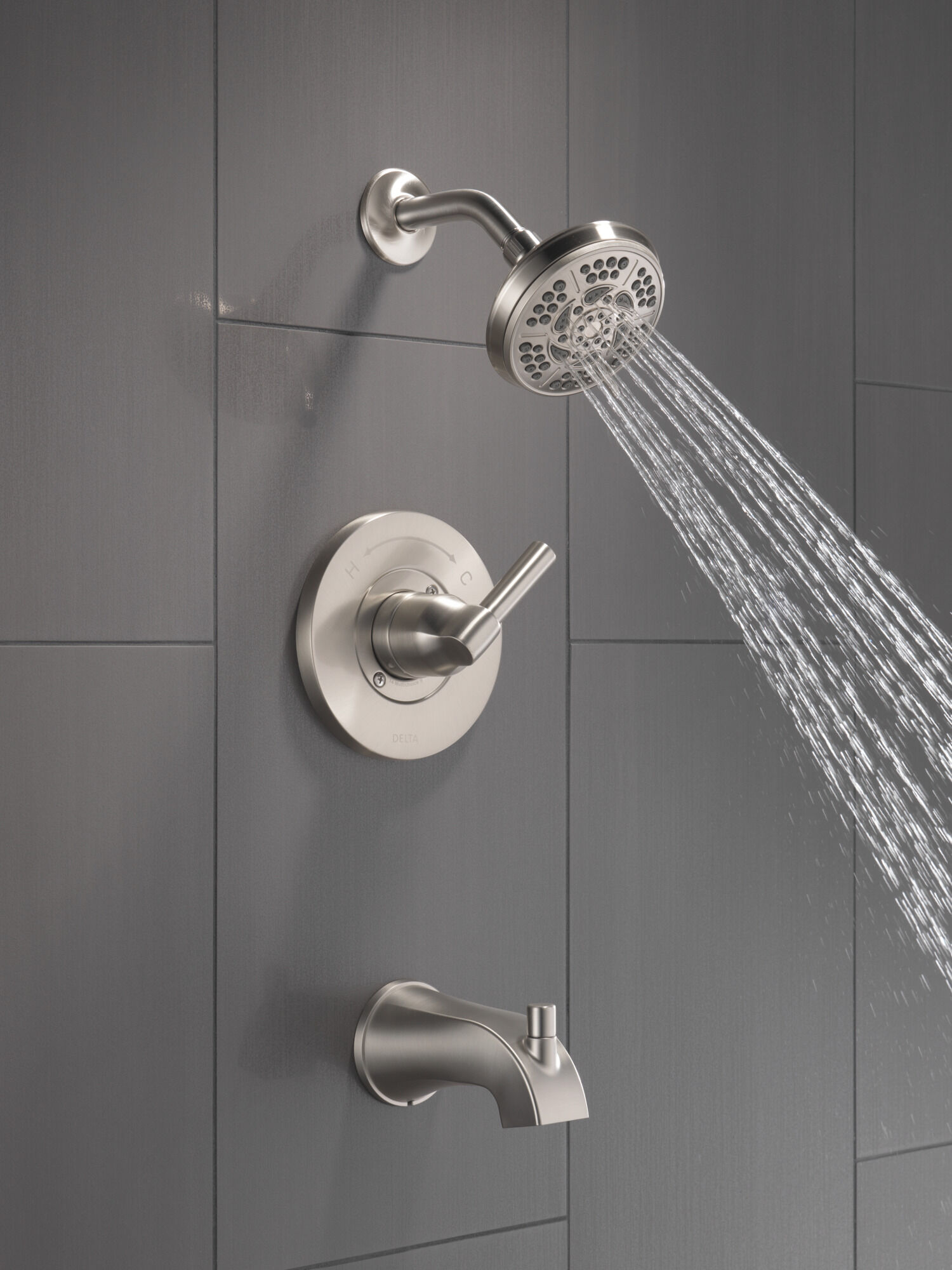 144891-SP Для ванны и душа Monitor® серии 14 Delta Faucet Becker Матовый никель Spotshield  - Вид №5