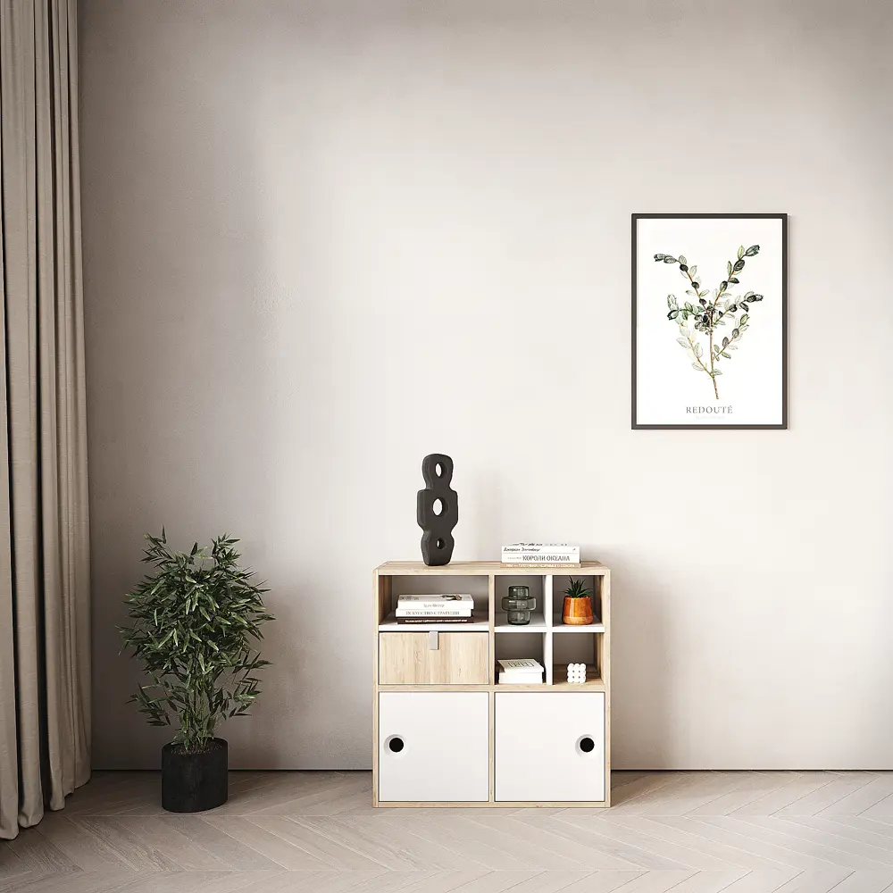 Стеллаж KONSENSA Руан 4 секции 70x70x31.7 см ЛДСП цвет дуб комано STLM-2038029 - Вид №8