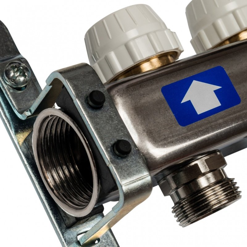 Коллектор из нерж. стали на 12 вых. с расходомерами, сливом и клапаном STOUT SMS0927000012 - Вид №3