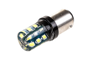 15970840 Автолампа диод S25 24 SMD диода BAY15d 2-контурная, белая S08201271 SKYWAY