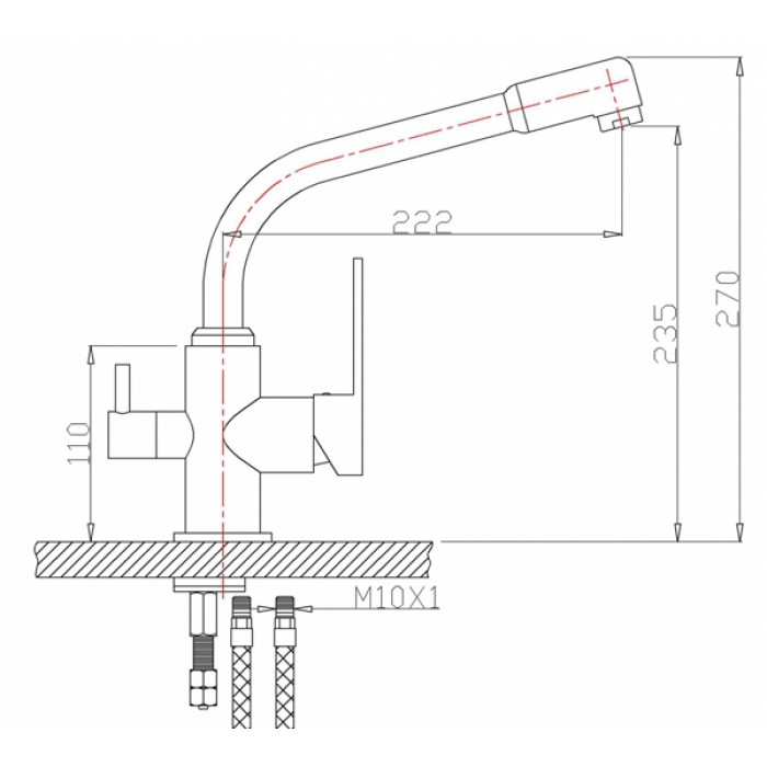Zorg ZR 319 YF-33 Br Смеситель для кухни Zorg 270х222 мм  - Вид №2