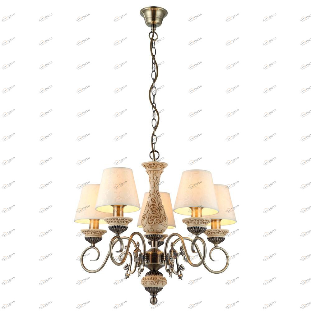 Подвесная люстра Arte Lamp Ivory A9070LM-5AB ARTE LAMP ДИЗАЙНЕРСКИЕ, IVORY 056176 Бежевый 